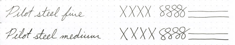 Pilot steel nib writing samples