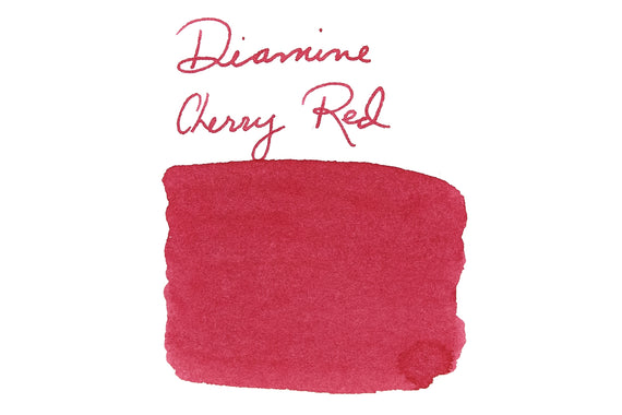 Diamine Forever Cherry Red fountain pen ink swab with writing
