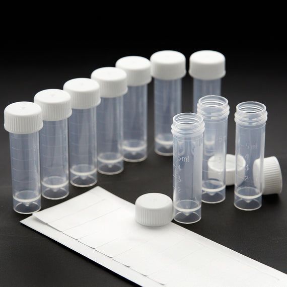 Set of 10 empty ink sample vials