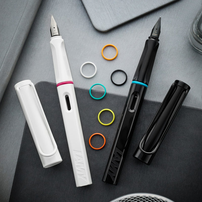LAMY safari Fountain Pen - all black-multi ring set (Special Edition)