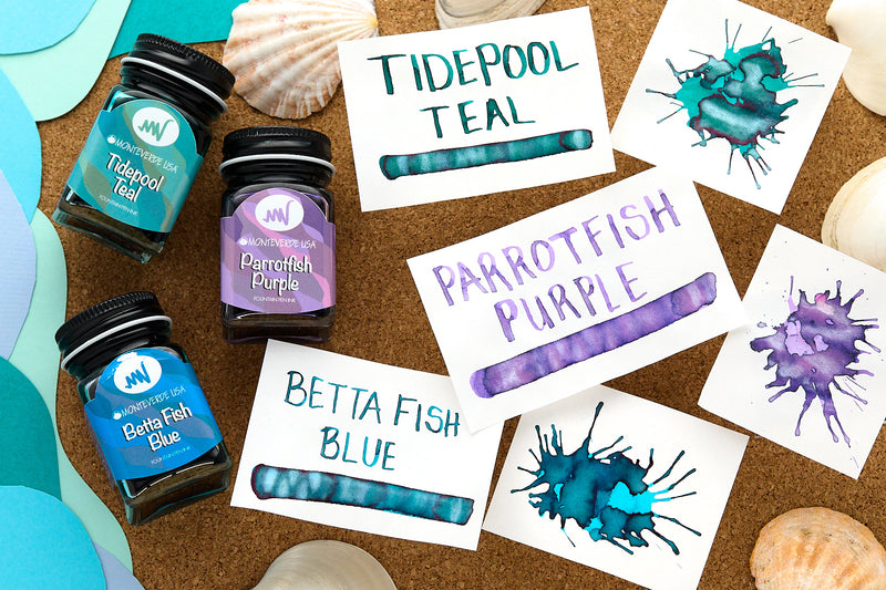 Monteverde X Goulet Aquatic Fountain Pen Ink Set