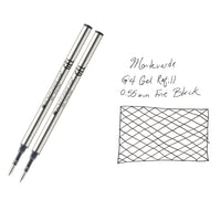 Monteverde Capped Gel G4 Rollerball Refill - Black 0.55mm Fine (2-Pack)