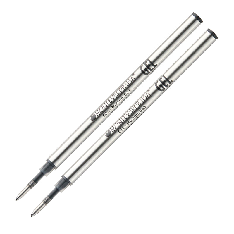 Monteverde Capped Gel G4 Rollerball Refill - Black 0.7mm Medium (2-Pack)