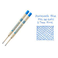 Monteverde Capless Gel P42 Rollerball Refills - Blue, 0.7mm Fine (2-Pack)