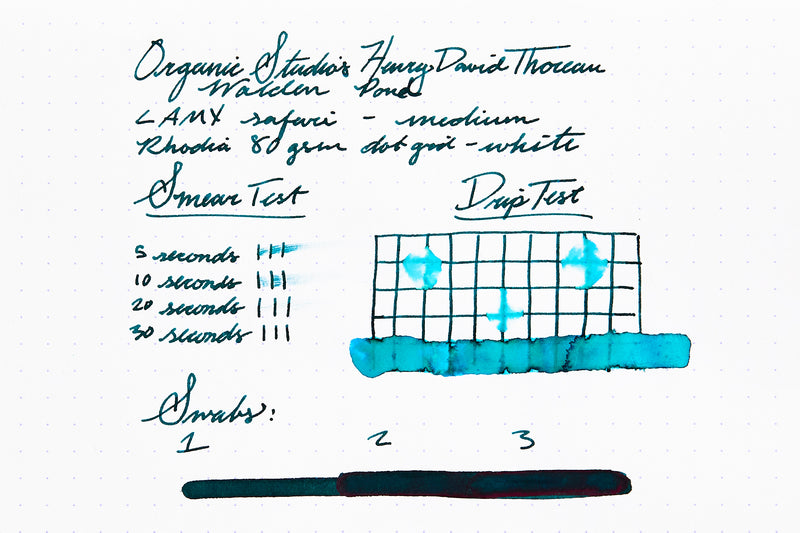 Organics Studio Henry David Thoreau Walden Pond - Ink Sample