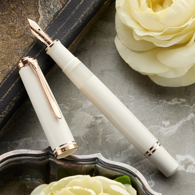 Pelikan M600 Fountain Pen - White & Rose Gold (Special Edition)