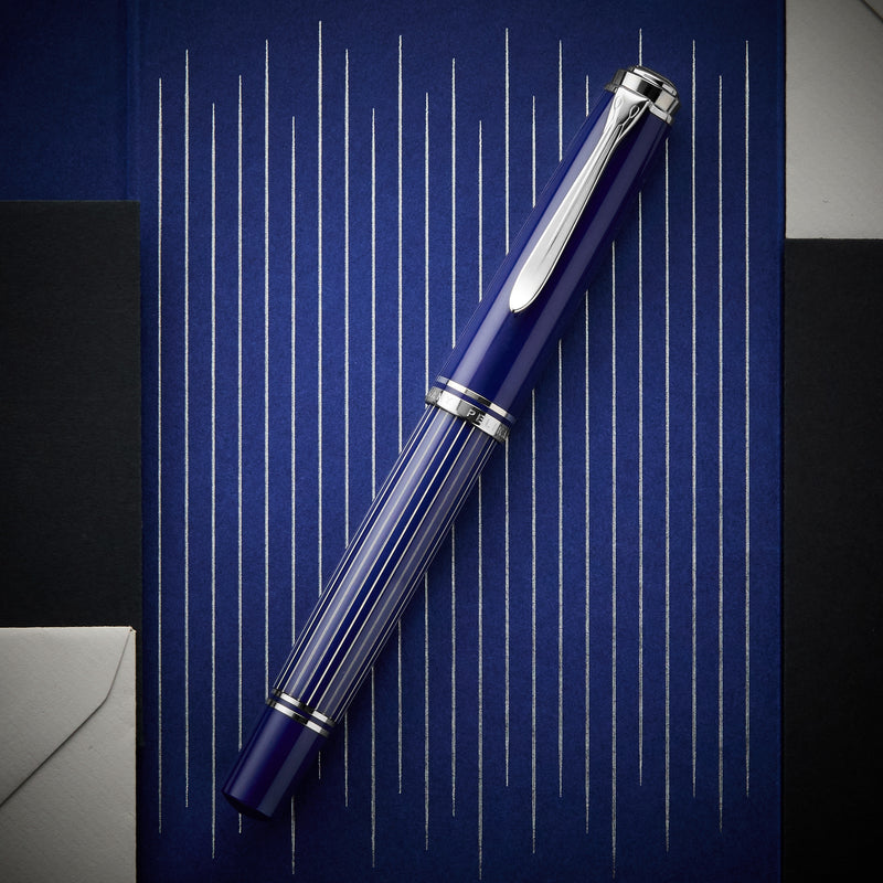 Pelikan M815 Fountain Pen - Metal Striped Blue (Special Edition)