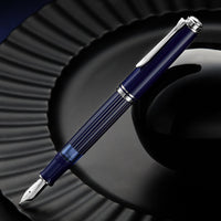 Pelikan M815 Fountain Pen - Metal Striped Blue (Special Edition)