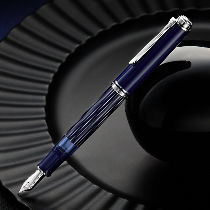 Pelikan M815 Fountain Pen - Metal Striped Blue (Special Edition)