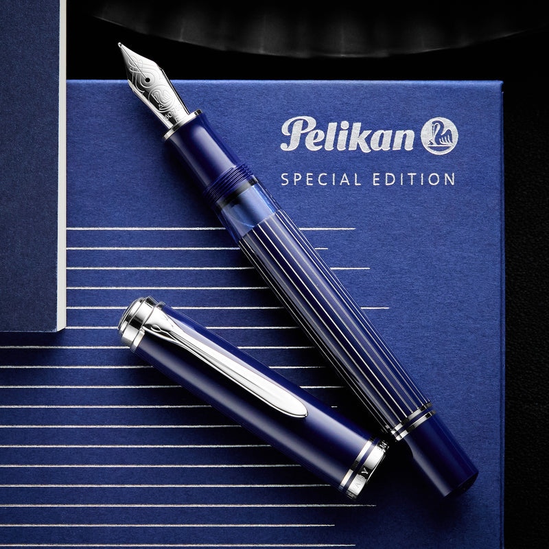 Pelikan M815 Fountain Pen - Metal Striped Blue (Special Edition)