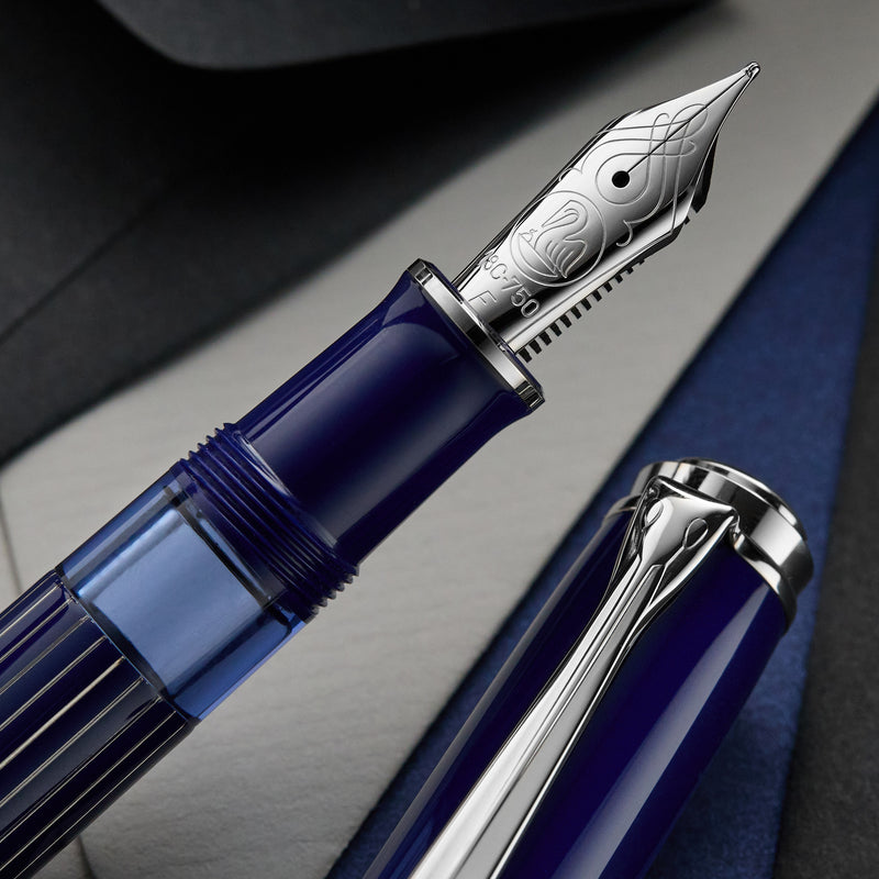 Pelikan M815 Fountain Pen - Metal Striped Blue (Special Edition)