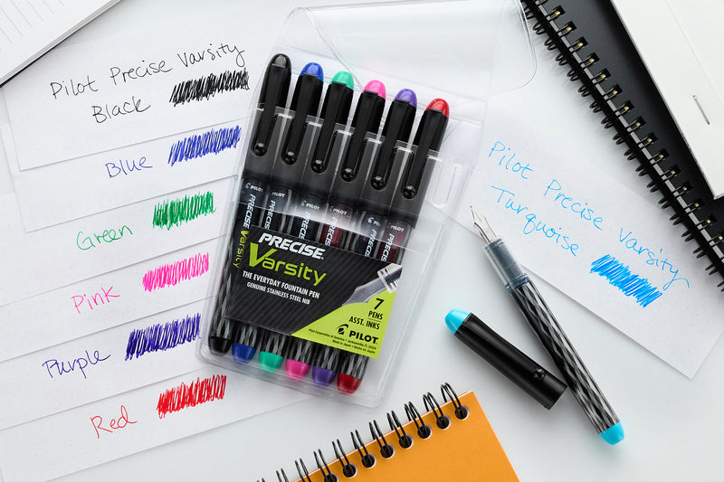 Pilot Precise Varsity Fountain Pen - Assorted 7-Pack