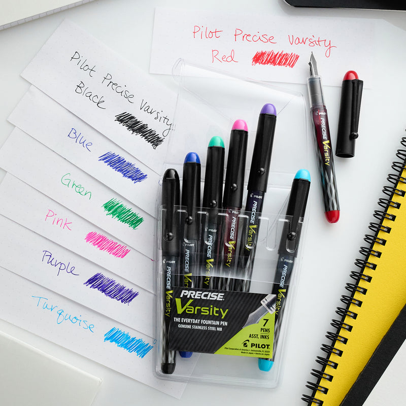 Pilot Precise Varsity Fountain Pen - Assorted 7-Pack