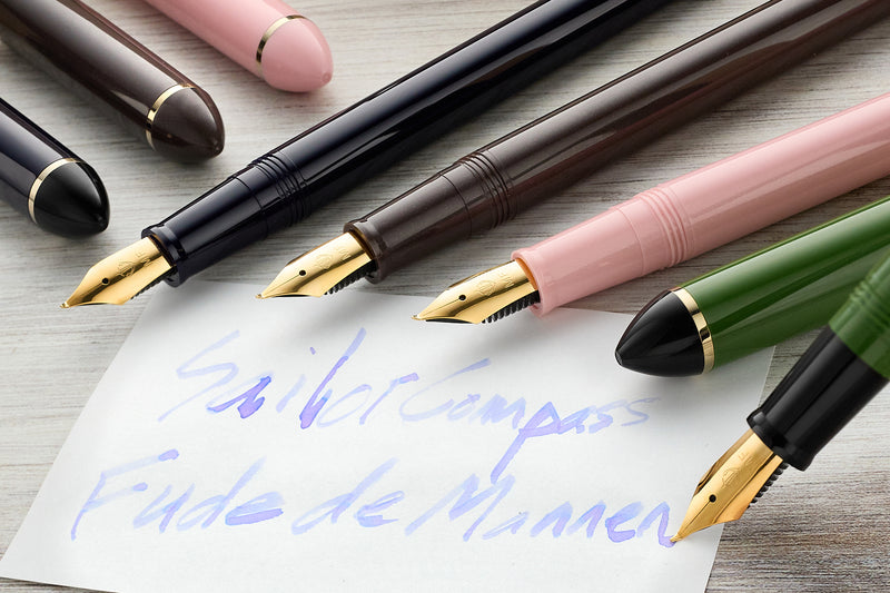 Sailor Compass Fude De Mannen Fountain Pen - Dark Green, 55°