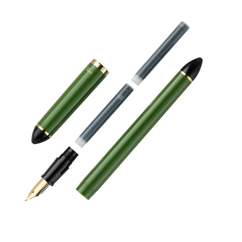 Sailor Compass Fude De Mannen Fountain Pen - Dark Green, 55°