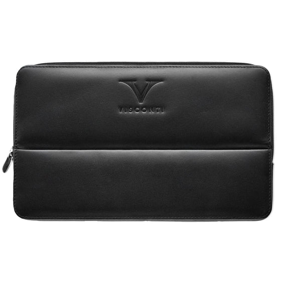 Visconti Leather 12 Pen Case - Black