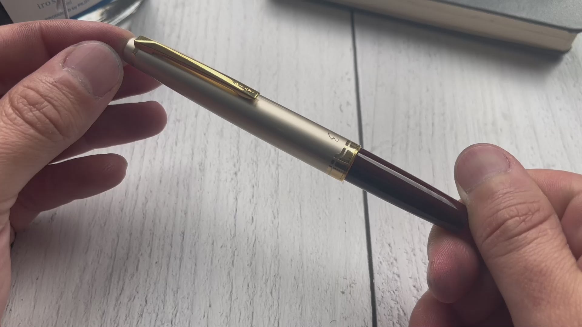 Video of a Pilot E95s fountain pen in hand