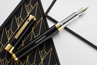 Diplomat Nexus Fountain Pen - Black/Gold