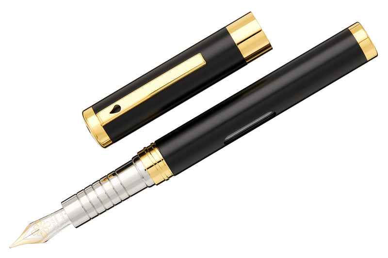 Diplomat Nexus Fountain Pen - Black/Gold