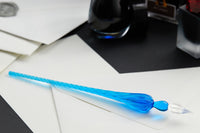 Jacques Herbin Round Glass Dip Pen - Blue