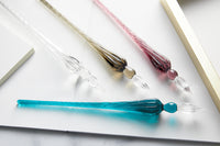 Jacques Herbin Round Glass Dip Pen - Turquoise