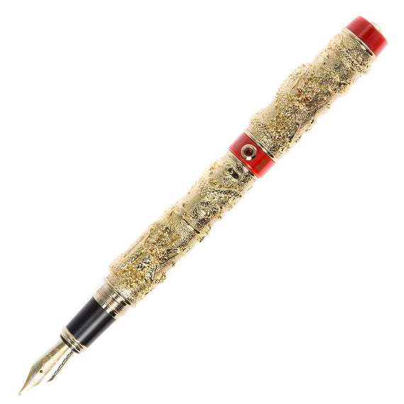 Jinhao 999 Dragon Fountain Pen - Gold/Red