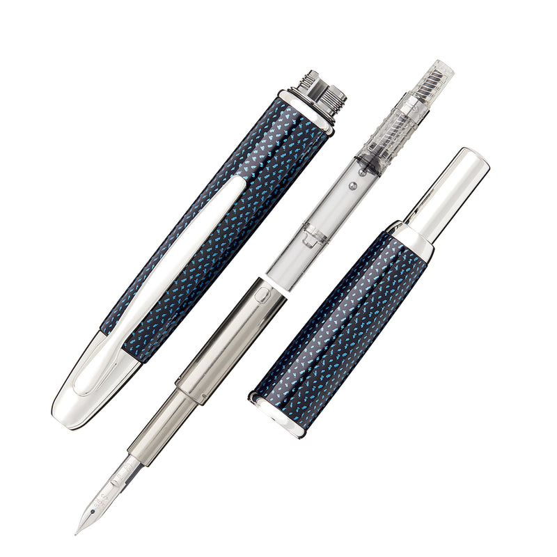 Pilot Vanishing Point Fountain Pen - Blue Carbonesque