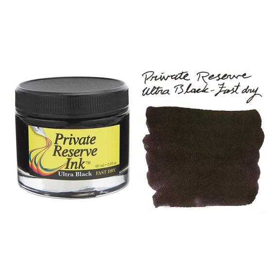 Private Reserve Ultra Black Fast Dry - 60ml Bottled Ink