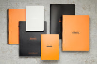 Rhodia Classic Side Staplebound A4 Notebook - Black, Lined
