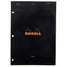 Rhodia No. 18 A4 Notepad - Black, Lined with 3-Hole Punch