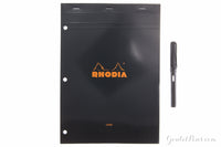 Rhodia No. 18 A4 Notepad - Black, Lined with 3-Hole Punch