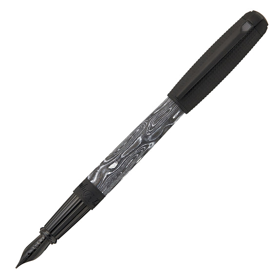 S.T. Dupont Line D Large Carbon Fountain Pen - Dark Storm