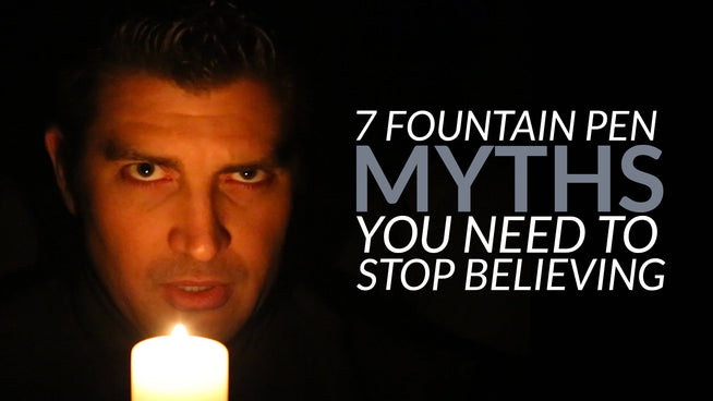7 Fountain Pen Myths You Need To Stop Believing text next to Brian Goulet's face