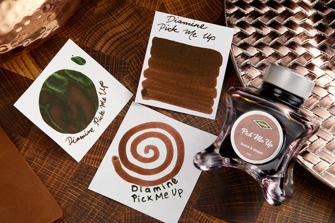 Diamine Pick Me Up Ink Splatters with Ink Bottle