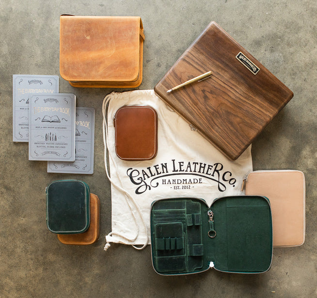 Galen Leather pen cases, writing box, and folio pouches 