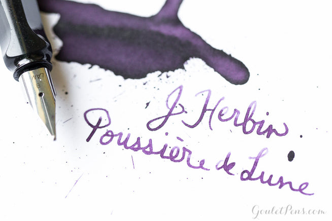 Herbin Poussière de Lune ink splatter and handwritten name