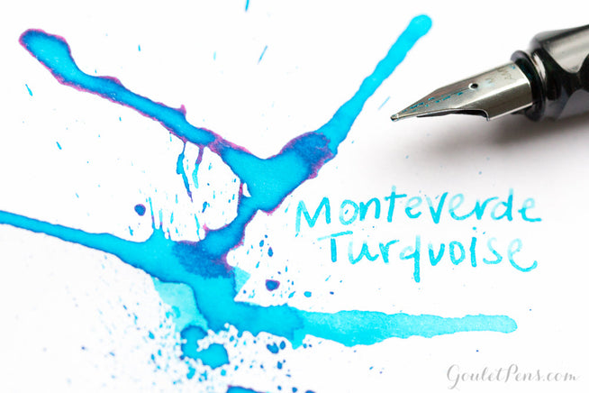 Monteverde Caribbean Blue Ink splatter and LAMY AL-star