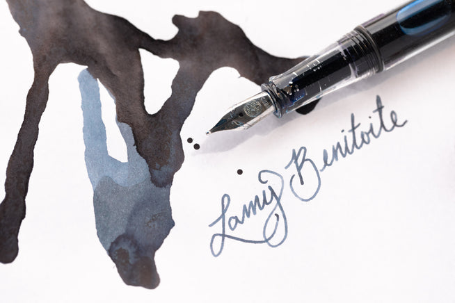 LAMY Benitoite ink splatter and fountain pen