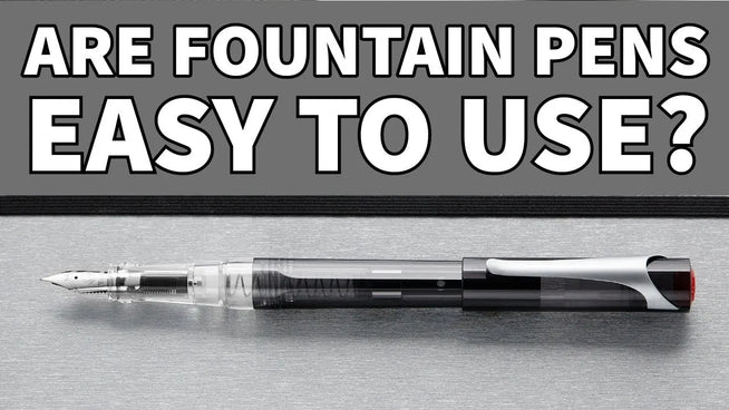 Are Fountain Pens Easy To Use text over a fountain pen