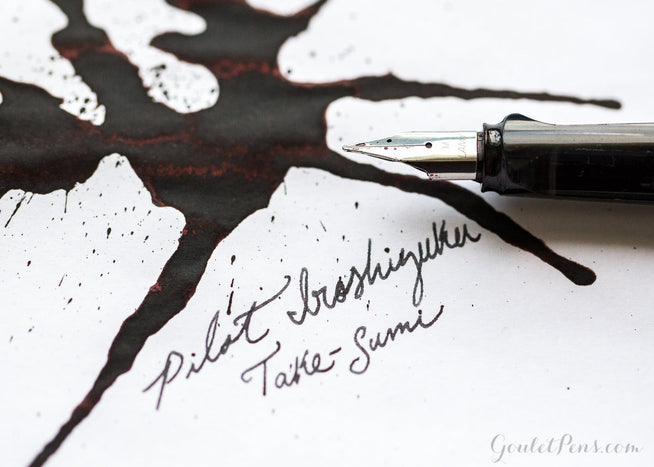 Pilot Iroshizuku Take-Sumi ink splatter