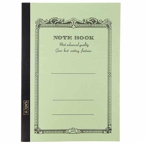 Lightgreen notebook on white background