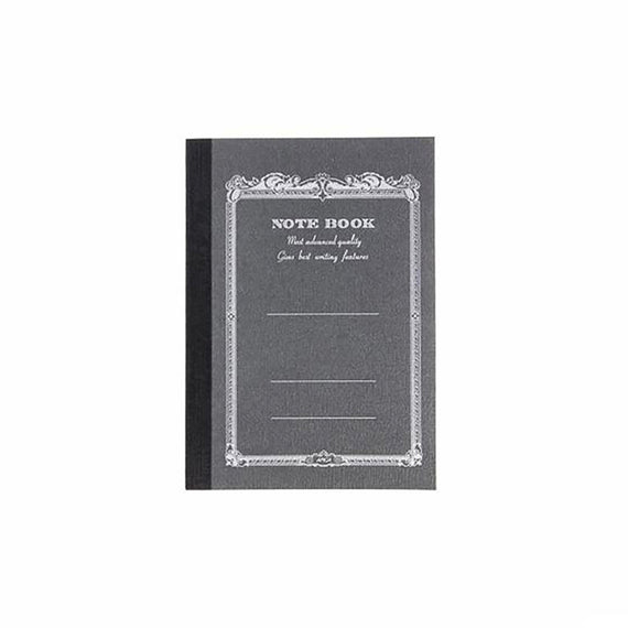Black notebook on white background
