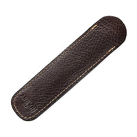 Aston Leather Single Slip Pen Pouch - Dark Brown