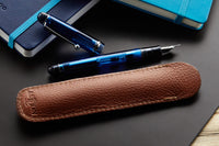Aston Leather Single Slip Pen Pouch - Tan