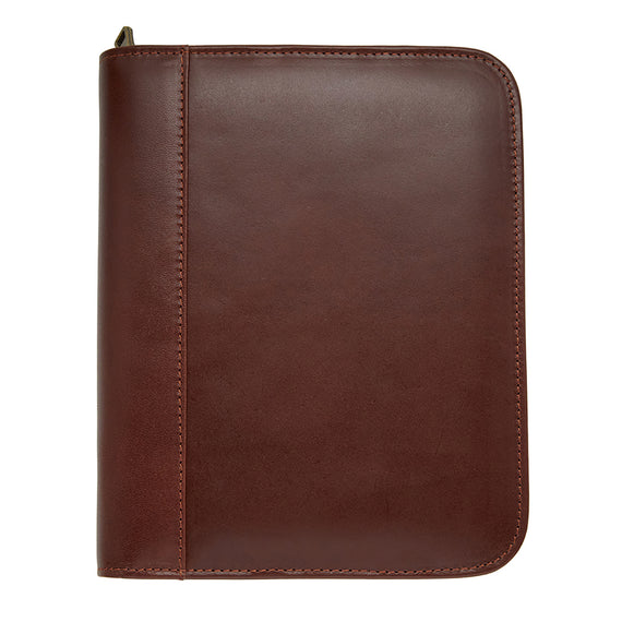 Aston Leather 20 Slot Pen Case - Cognac on white background