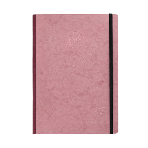 Clairefontaine Basic Clothbound A5 Notebook - Rose, Dot Grid