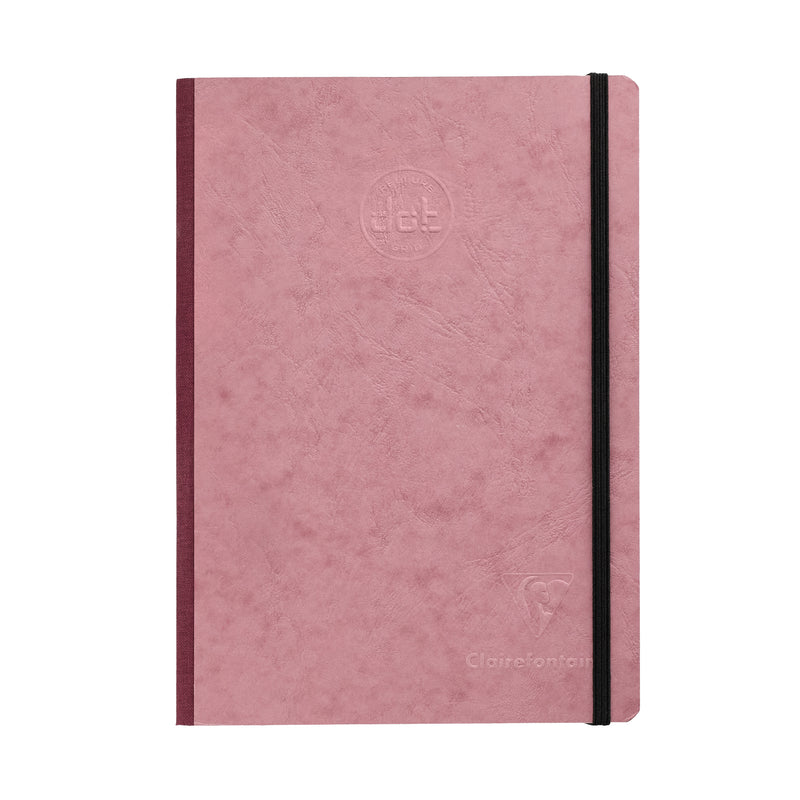 Clairefontaine Basic Clothbound A5 Notebook - Rose, Dot Grid