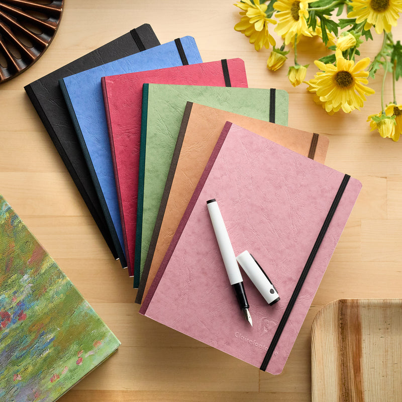 Clairefontaine Basic Clothbound A5 Notebook - Rose, Lined