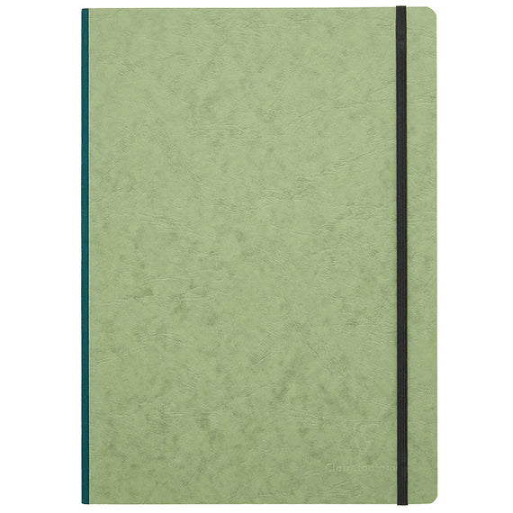 Clairefontaine Basic Clothbound A4 Notebook - Green, Lined on white background