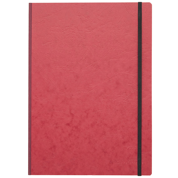 Clairefontaine Basic Clothbound A4 Notebook - Red, Lined on white background